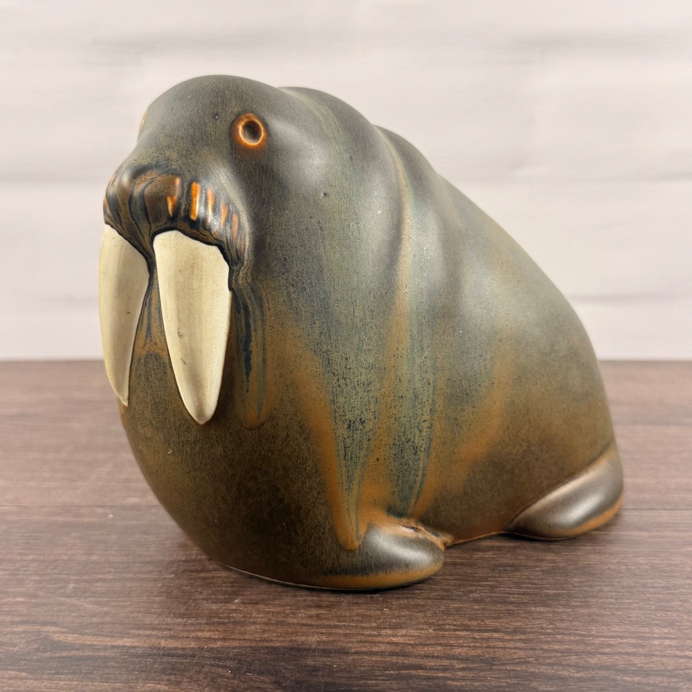 Arabia Finland Taisto Kaasinen Walrus Ceramic Figurine Mid Century Modern